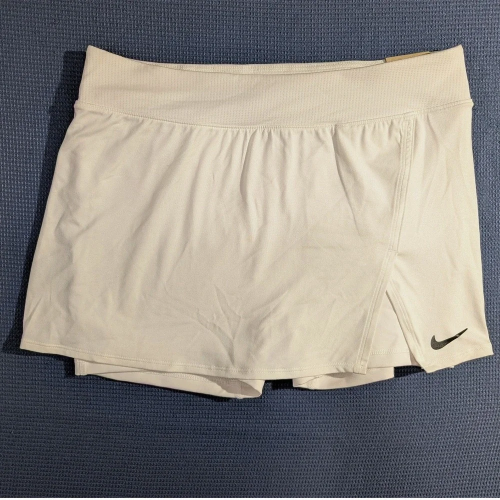 Nike Court Dri-FIT Victory Women Tennis Skort White Slim Fit Large New With Tags